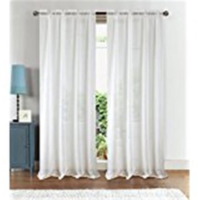 RT Designers Collection PNA08897 Astro Textured 54 x 90 in. Rod Pocket Curtain Panel, White