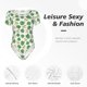 thumbnail image 4 of Fotbe Frogs And Tropical Leaves Body de Mujer con Cuello Redondo y Mangas Cortas, Sin Mangas Ajustado, Suave, Cómodo y Básico-Small, 4 of 7