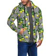 thumbnail image 2 of Kdxio Lemons on Striped Print Men Hoodies Casual Hoodies for Men with Zip Pockets Full Zip Long Sleeve Sweatshirt Sports Hooded Jacket-Small, 2 of 5