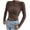 Brown, variant on Timegard Womens Tops Cropped T-Shirt Crewneck Casual Long Sleeve Fitted Going out Tight Shirts Tops