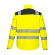 Portwest T402 Mens PW3 Waterproof Hi Vis Safety Jacket - Windproof High Visibility Reflective Softshell Jacket Yellow/Black, Large