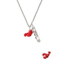 thumbnail image 2 of Delight Jewelry Resin Curved Red Lobster Silvertone Best Friends Forever Bar Charm Necklace, 23", 2 of 4