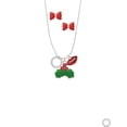 thumbnail image 2 of Delight Jewelry Silvertone Proverbs 3:5 Eternity Ring Christmas Kiss Charm Necklace and Stud Earrings, 2 of 4