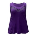 thumbnail image 4 of Daznico Women's Plus Size Mesh Insert Tank Top, Sleeveless Elegant Casual Tunic,L, 4 of 5