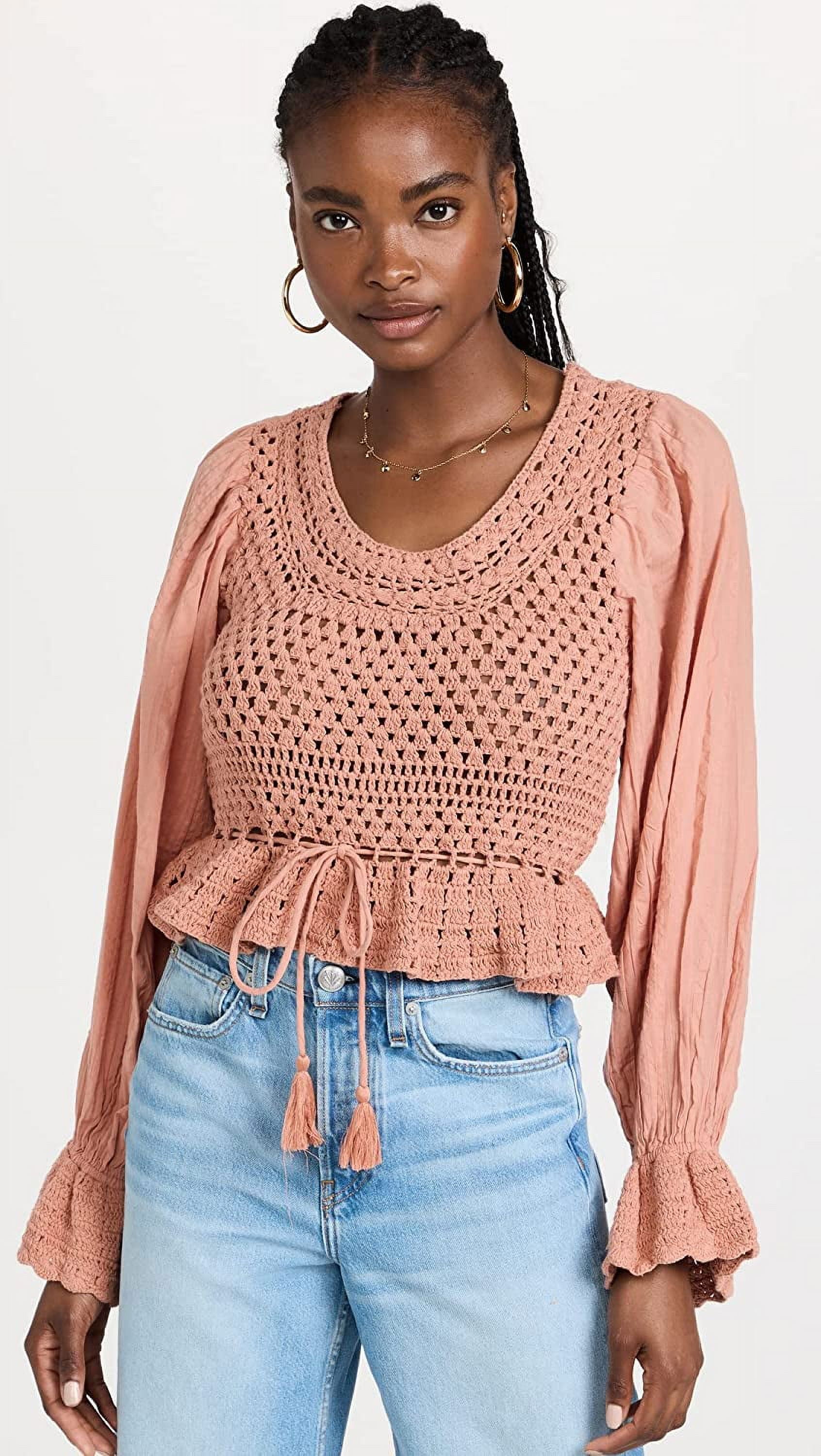 free people crochet crop top