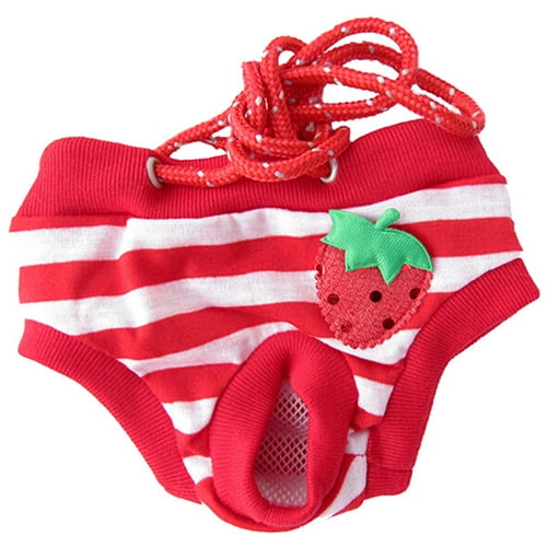 UDIYO New Female Pet Dog Puppy Cute Sanitary Pant Short Panty Striped Diaper Underwear