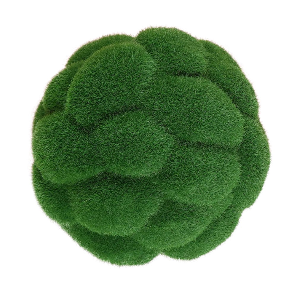 HEATSHAKING Garden Ornament Sphere Moss Ball Plastic Flocking 3Pcs 4x4x5in