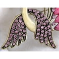 thumbnail image 4 of Light Rose Iridescent Color Rhinestone Crystal Pink Bead Feather Peacock Bird Brooch Pin, 4 of 5