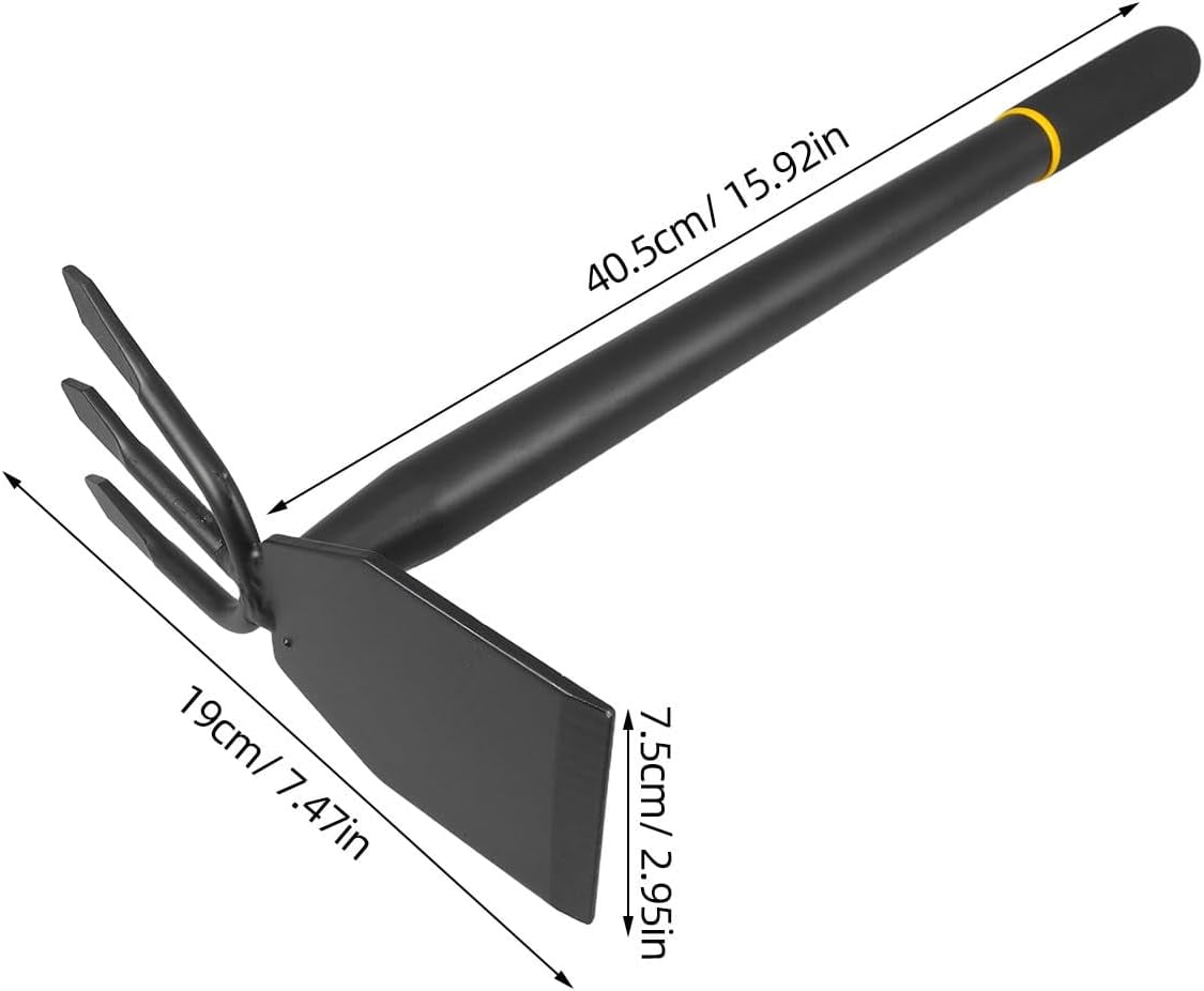 ABCISI Hoe and Cultivator, Garden Rake Hand Tiller Tool Heavy Duty Cultivator Hoe for loosening Soil Weeding Digging Flower Planting Garden Farming Agriculture Tool