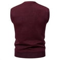 thumbnail image 4 of Vest for Men, V Neck Knit Cardigan, Polyester Waistcoat Coat, Regular Length, 1 Pc, 4 of 8