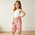thumbnail image 6 of Avtoify Girls Pants Toddler Kids Girls Fashion Comfortable Floral Print Sweet Ruffle Tapered Pants, 6 of 6