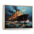 thumbnail image 2 of Designart "Boat Titanic composition Interwoven II" Transportation Floater Framed Wall Art Print, 2 of 7