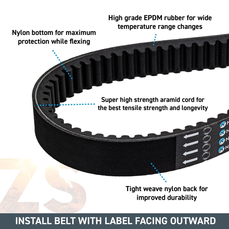 Niche ZEUS Drive Belt for Kawasaki RIDGE XR HVAC Limited KWF1000