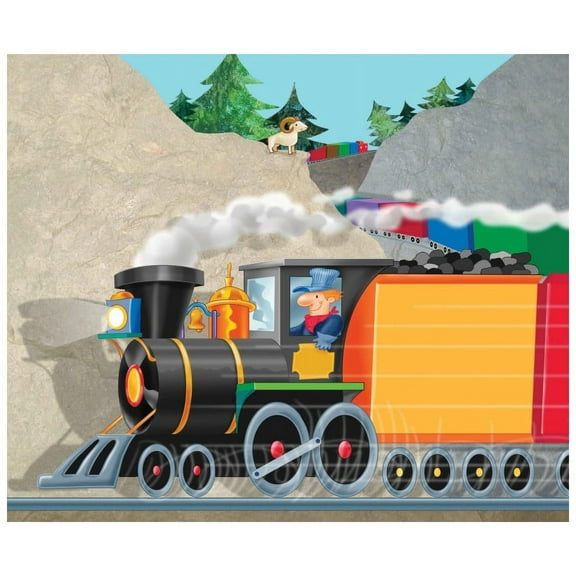 Marmont Hill "Mountain Train" by Curtis Painting Print on Canvas