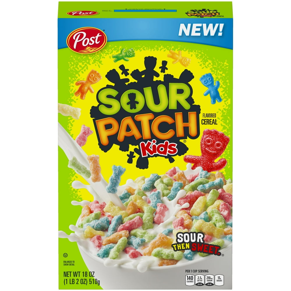 Post Sour Patch Kids Breakfast Cereal, Sour Then Sweet, 18oz Walmart