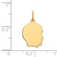 thumbnail image 2 of 14K Yellow Gold Plain Small .009 Gauge Facing Right Engravable Boy Head Charm, 2 of 2