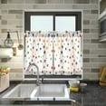 thumbnail image 4 of Yayeee Kitchen Curtains Tier Pair Light Filtering 27"x24" Rod Pocket Short Cafe Window Panel, Beige Stars, 4 of 7