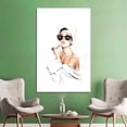 thumbnail image 3 of Woman Wall Decor, Famous Artwork, Trendy Canvas Art, Fashion Artwork, Vogue Printed, Lip Woman Art, Audrey Hepburn Printed, Canvas Wall Decor - White Framed, 3 of 6