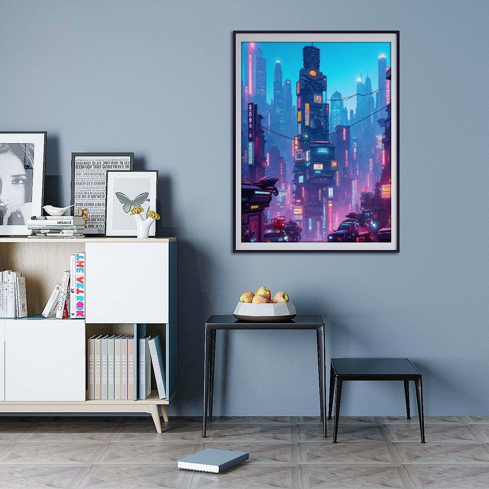 Diamond Art Kits for Adults - Cyberpunk Cityscape Print No.24 5D Frameless Dimond Painting Kit for Adults Beginner, Round Diamond Kits for Home Wall Decor, Gift for Women