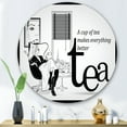thumbnail image 2 of Designart 'Ancient Fashion Girl Drinking A Cup Of Tea' Vintage Circle Metal Wall Art 36x36 - Disc of 36, 2 of 5