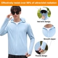 thumbnail image 3 of 1 ropa de protección solar azul claro para adultos, abrigo de ropa de protección solar de seda helada con sentido fresco, 3 of 5