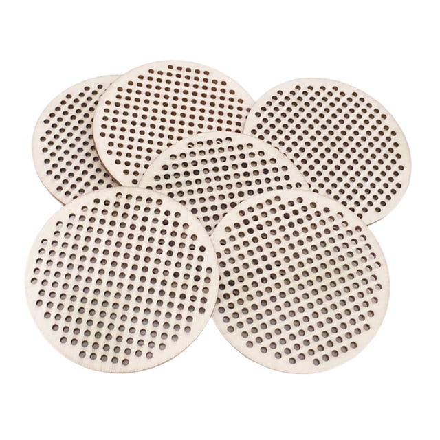 yuksok 30x Pendentif Point de Croix en Bois Vierge pour Broderie Comptée 6.5CM Rond