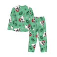 thumbnail image 2 of Uemuo Christmas French Bulldog Pattern Womens Pajama Sets,PJ Set for Women,Pajamas for Women Logo,Long Sleeve Pajama Set for Women,Soft Long Sleeve Top With Pants-Medium, 2 of 9