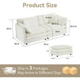 thumbnail image 2 of Modern Oversized L Shaped Modular Sectional Sofa with Ottoman,Chenille Deep Love Seat,Upholstered Cloud Couch for Living Room Bedroom Apartment,White, 2 of 7