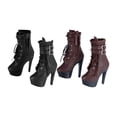 thumbnail image 3 of 1/6 Fashion Boot High Heeled Shoes for 12" Action Figure High Figures Accessory Black, 3 of 9