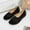 Black, variant on Jacenvly 2024 New Fashion Women Flat Shoes Hollow Wedge Heel Casual Large Size Single Shoes Brown Sandals for Women