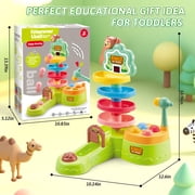 UQN Ball Drop Toys for 1 Year Old, Toddlers Toys with Hammer Pound Balls, Shoot Balls Game, Scoring Game, Ball Drop Tower for 1 Year Boys Girls Toys Gift, Montessori Toys for Toddlers 1-3 Year Old