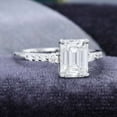 thumbnail image 3 of Jewelerix 925 Silver Emerald Cut Ring 2 CT Moissanite Diamond Engagement Ring Beautiful Handmade Jewelry Anniversary Promise Ring Gift for Her, 3 of 5