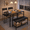 Black - Upgraded PU Seats, variant on 43" Dining Room Table Set for 2-4, 4 Piece Retro Wooden Kitchen Table Set with Bench and 2 Chairs with Storage Rack, Small Space and Breakfast Nook