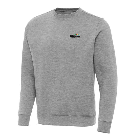 Men's Antigua Heather Gray Daytona International Speedway Big & Tall Victory Pullover Sweatshirt