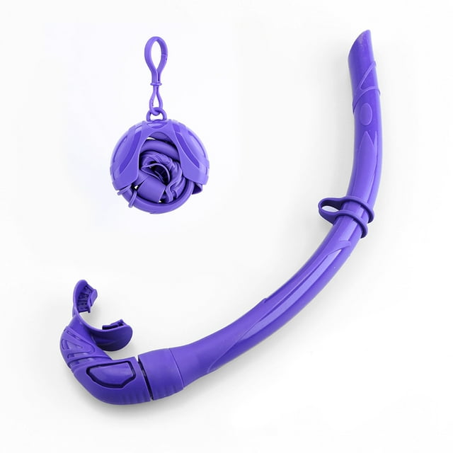 Tuba Pliable en Silicone avec Étui de Rangement Compact Femmes Hommes Tuba Enroulable Tube de Respiration pour Plongée en Apnée