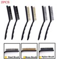 thumbnail image 4 of 2PCS Wire Brush Brass Nylon & Steel Brushes Rust Remover Cleaning Polish Grinder, 4 of 7