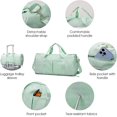 thumbnail image 2 of Bolsa de gimnasio pequeña para mujer con bolsillo mojado, compartimento para zapatos, bolsa de viaje, bolsa de transporte, bolsa de fin de semana para mujer (negro), 2 of 5