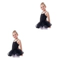 thumbnail image 4 of Minnieouse Traje de tirantes de Ballet para niña de verano, traje de práctica de entrenamiento de baile para niños, ropa, regalo de Negro 130cm 2piezas, 4 of 6