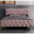 thumbnail image 4 of Omax Decor France Wood and Fabric Upholstered Queen Platform Bed in Blush Pink, 4 of 4