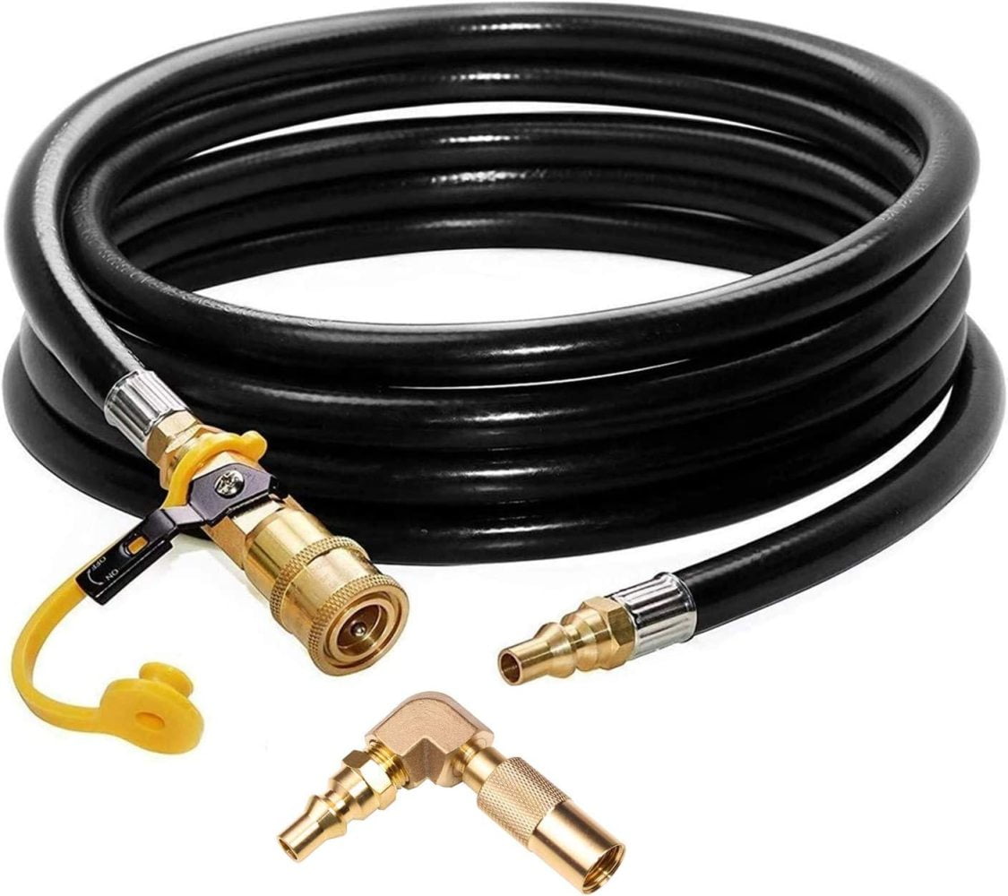 Codllyne 12ft RV Propane Quick Connect Hose with Elbow Conversion ...