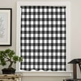 thumbnail image 4 of Black White Plaid Semi Sheer Curtains Drapes for Living Room, Bedroom, French Doors Window 108 Inches Long, Modern Simple Buffalo Check Gingham Rod Pocket Chiffon Curtain Drapery Voile Drape Panel, 4 of 6