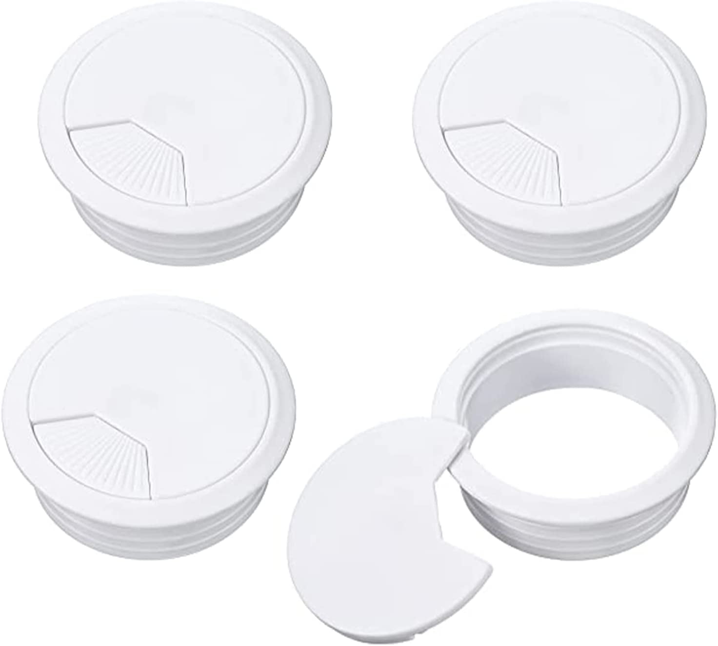 BREANIFULL 8 Passacavi Da Tavolo Per Desk Grommet With Hole Saw Computer Grommet Wire Hole 60 Mm Organizer Round For Home And Office Table Cable Cord Management (bianco