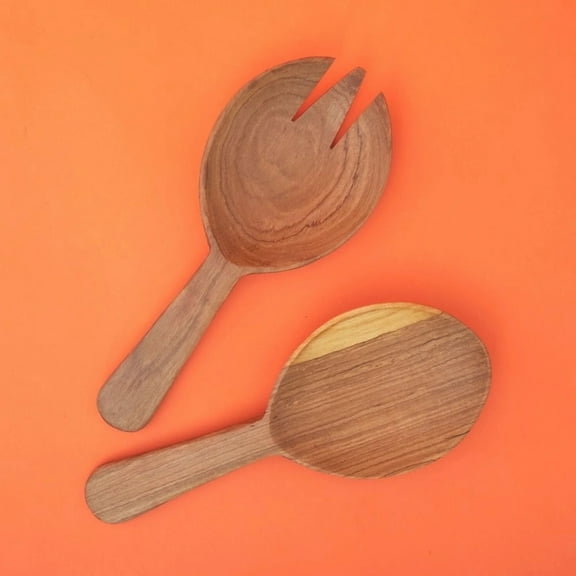 Olive Wood Salad Server Set