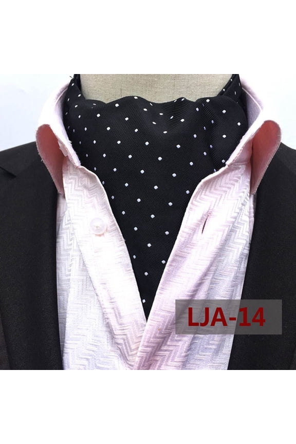 Men Classic Polka Dots Cravat Ascot Party Business Wedding Neckwear