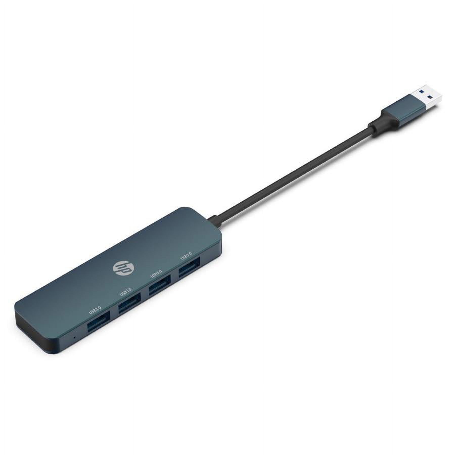 HP - 4 Port USB 3.0 Hub, Up to 5Gbps, Compatible with USB2.0 / USB1.1 for Mac, PC or Mobile Hard Drive, Black - image 2 of 5