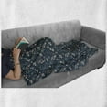 thumbnail image 5 of Floral Soft Flannel Fleece Throw Blanket, Botanical Concept Illustration of Flowers and Herbs, Cozy Plush for Indoor and Outdoor Use, 70" x 90", Petrol Blue Peach, by Ambesonne, 5 of 5
