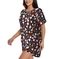 thumbnail image 2 of Naloa Rose Rabbit Women's Short-Sleeved Pajama Set, Loungewear, Summer pajamas, Breathable Cozy - Medium, 2 of 9