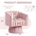 thumbnail image 4 of Korser 360° Swivel Accent Chair with Velvet Upholstered Swivel Barrel Chairs for Living Room, Bedroom,Pink, 4 of 8
