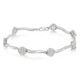thumbnail image 2 of Haus of Brilliance .925 Sterling Silver 1.0 Cttw Womens Round cut Lobster Claw Clasp Diamond Cluster Miracle-Set Station & Twisted Bar 7" Tennis Bracelet (H-I Color, I1-I2 Clarity), 2 of 7