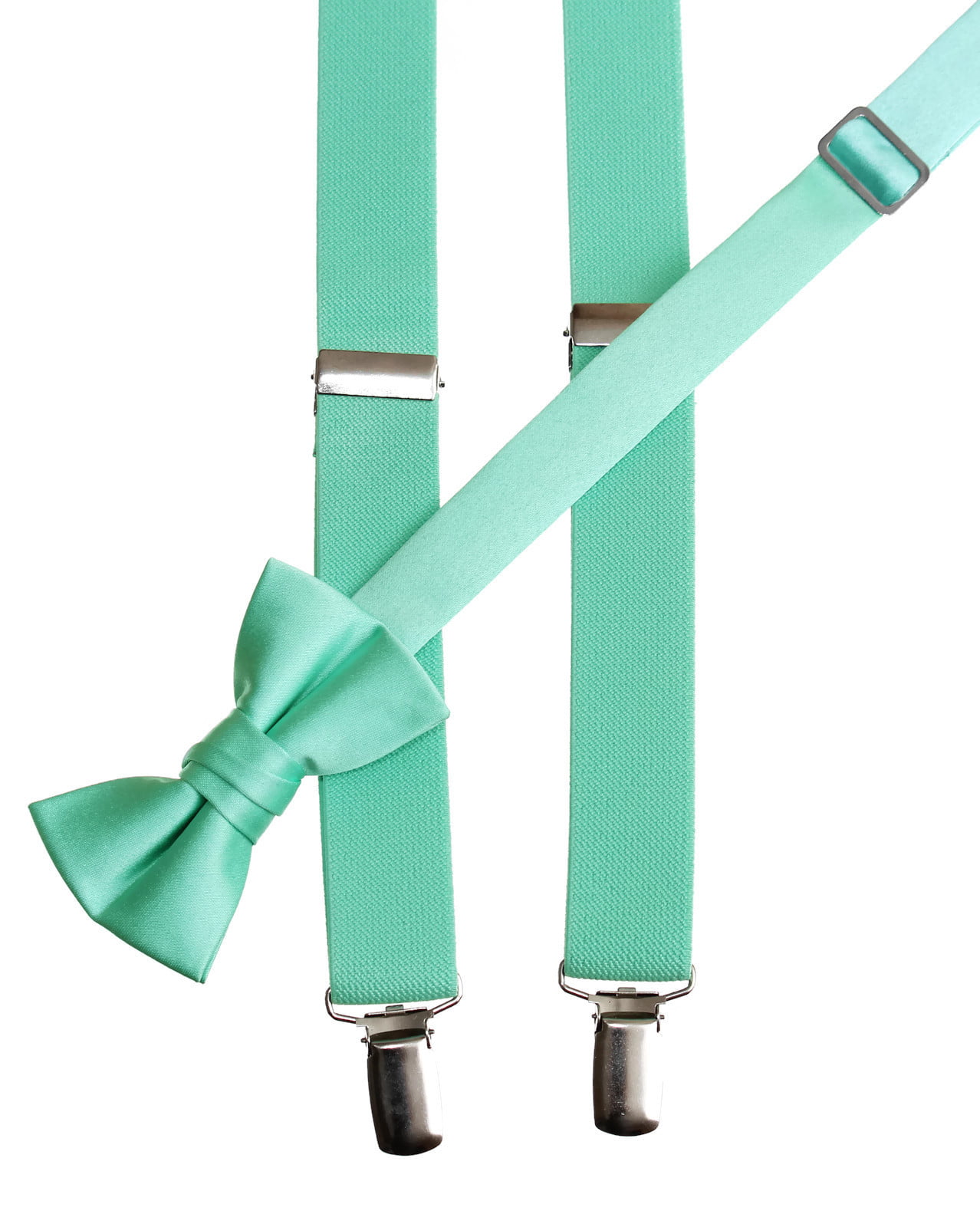 Tuxgear Mens Emerald Green Adjustable Suspender and Bow Tie Set Kids and Adults
